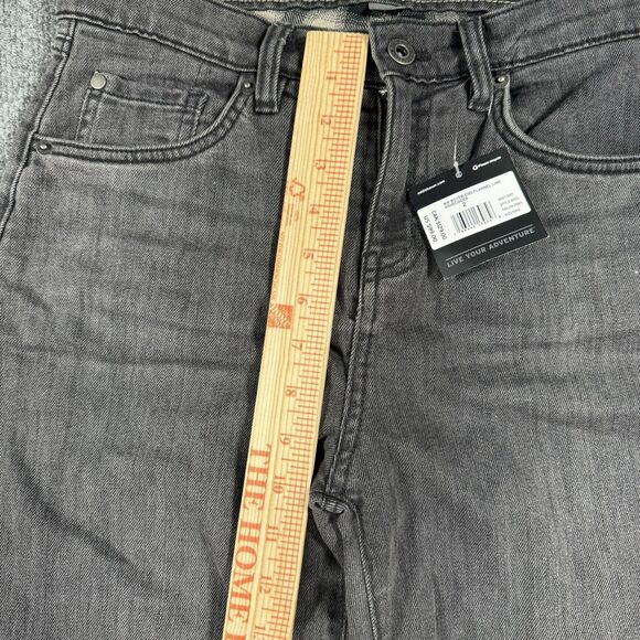 NWT Eddie Bauer Boyfriend Flannel Lined Midrise Straight Jeans Charcoal Size 2 - Picture 12 of 12